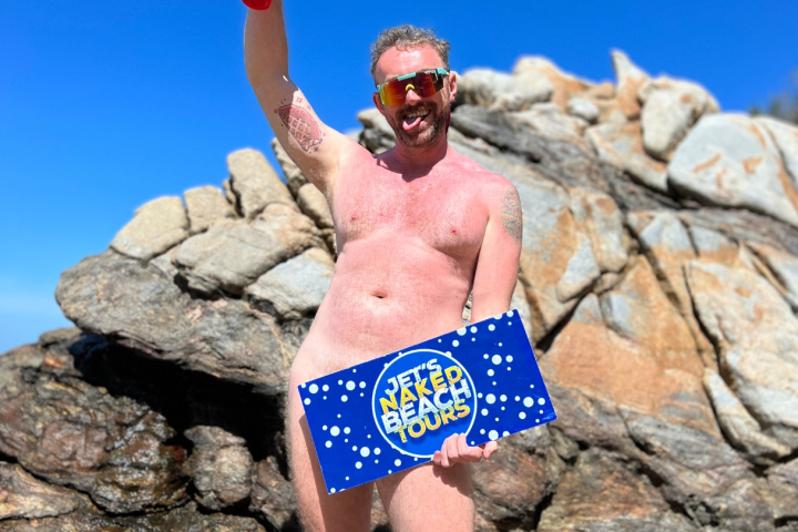 a man standing on a rock