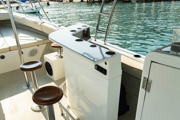 a small boat in a body of water